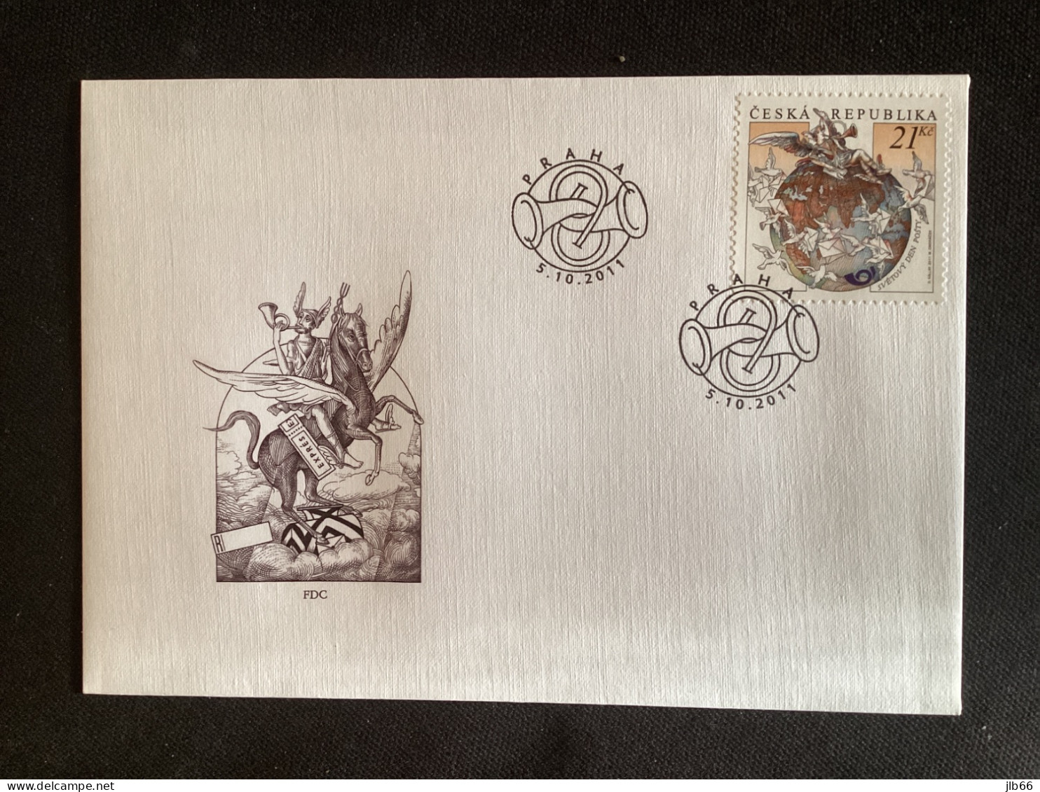 FDC CZ 2011 YT 616 Journée Mondiale De La Poste Globe Terrestre Oiseaux Avec Lettres - FDC