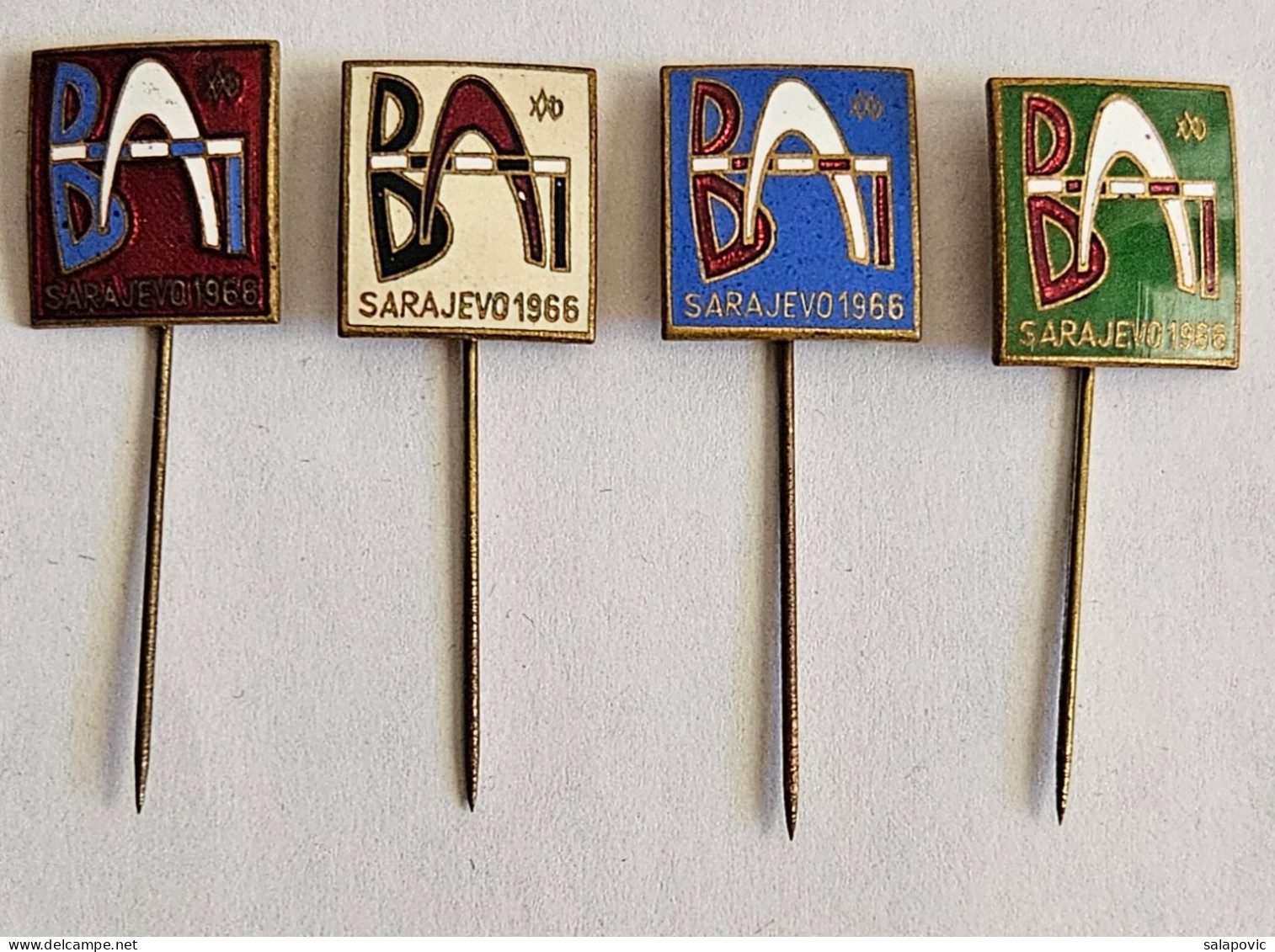 Athletics BALKAN ATHLETIC GAMES SARAJEVO 1966 4 Pieces PINS BADGES A13/10 - Atletismo