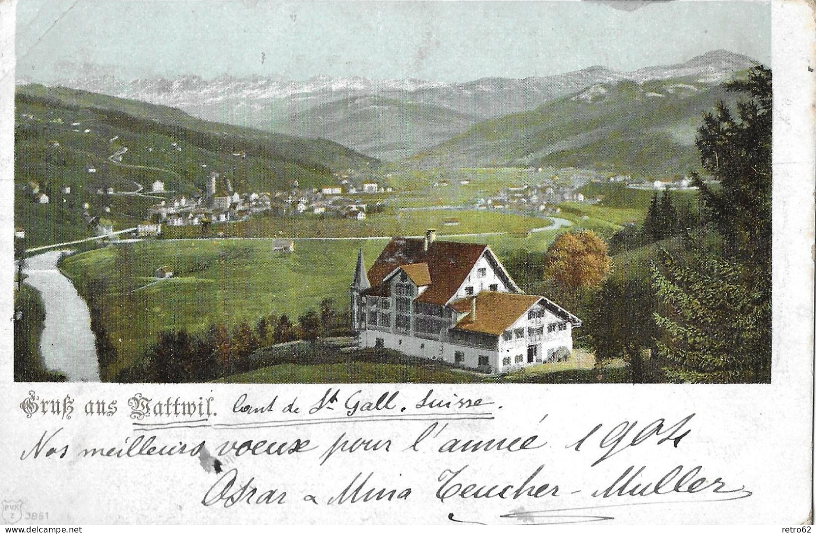 GRUSS AUS WATTWIL ► Lithokarte Anno 1904 - Wattwil