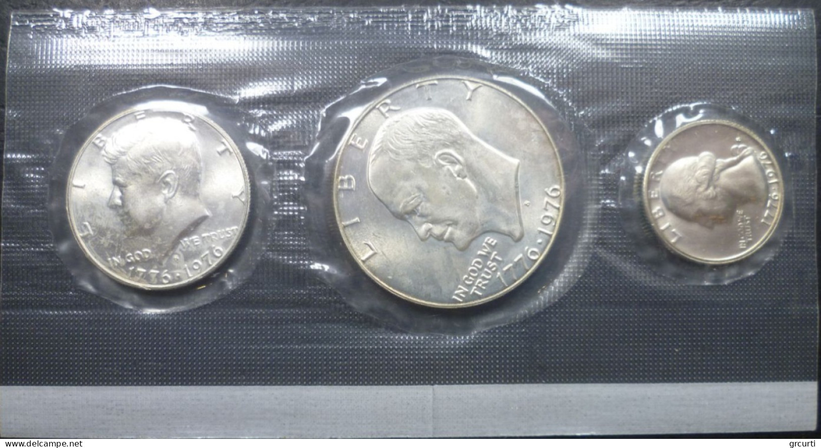 Stati Uniti D'America - ¼ + ½ + 1 Dollaro 1976 S - Bicentenario Degli Stati Uniti - KM# 204a-205a-206a - 1971-1978: Eisenhower