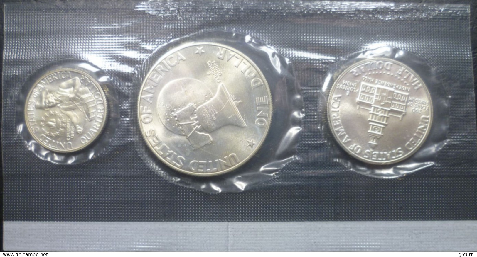 Stati Uniti D'America - ¼ + ½ + 1 Dollaro 1976 S - Bicentenario Degli Stati Uniti - KM# 204a-205a-206a - 1971-1978: Eisenhower