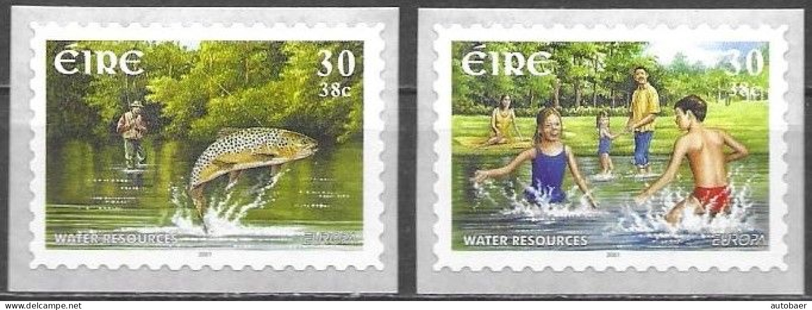 Ireland Irlande Eire Irland 2001 Europa Cept Water Eau Wasser Yv. 1347-48 Mi. 1339-40 MNH Neuf ** Self Adhesif Sk - 2001