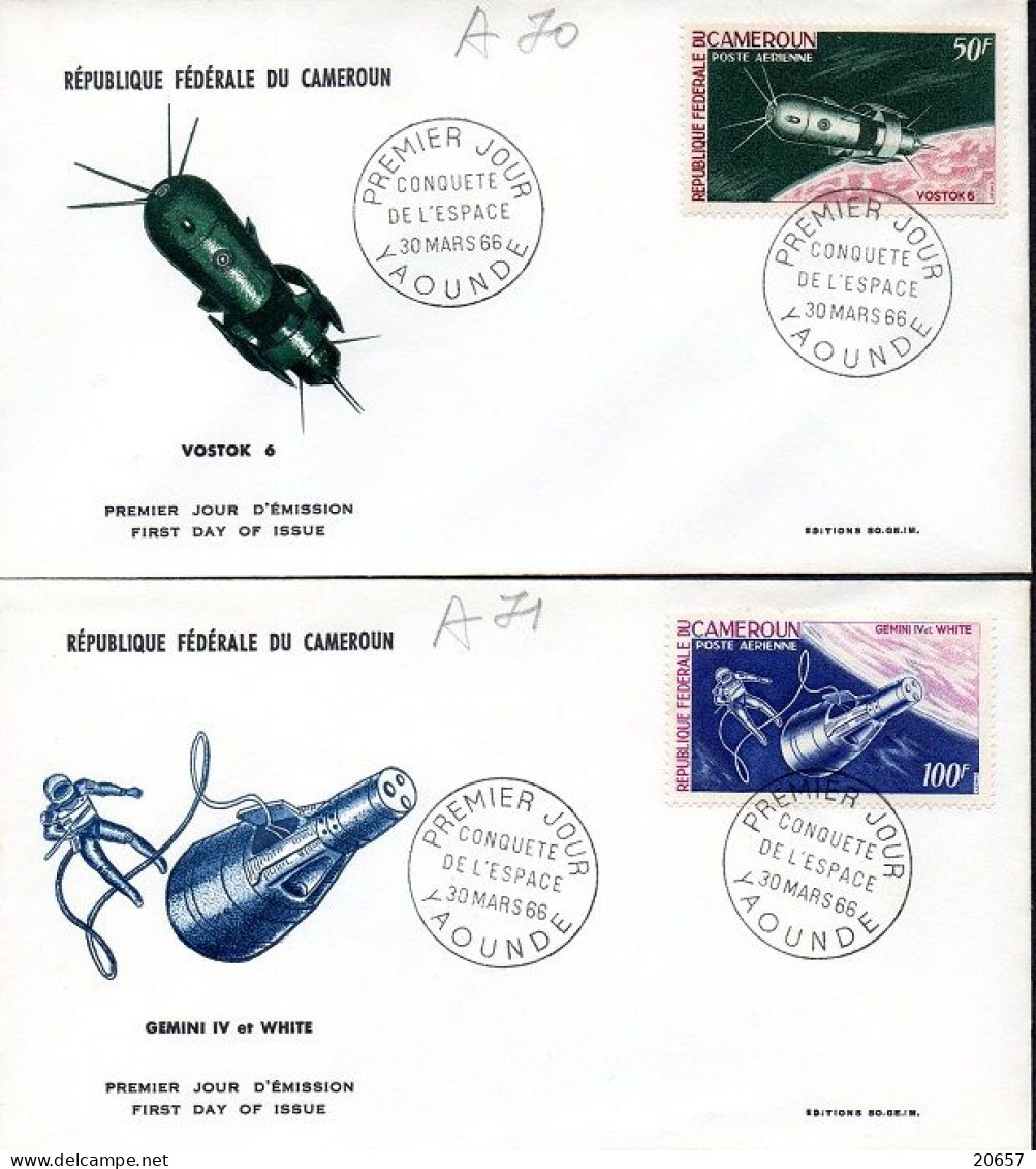 CAMEROUN A 070/73 Fdc Conquéte De L'Espace - Sonstige & Ohne Zuordnung