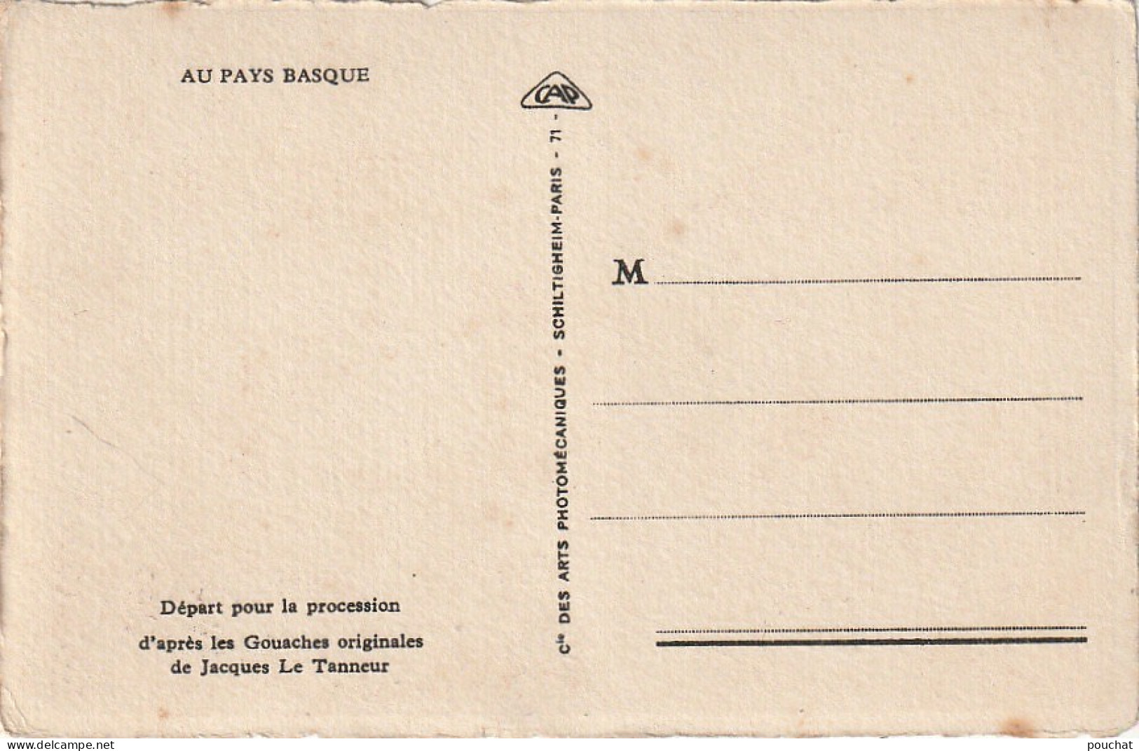 ZY 93-(64) DEPART POUR LA PROCESSION D' APRES LES GOUACHES ORIGINALES DE JACQUES LE TANNEUR - Le Tanneur