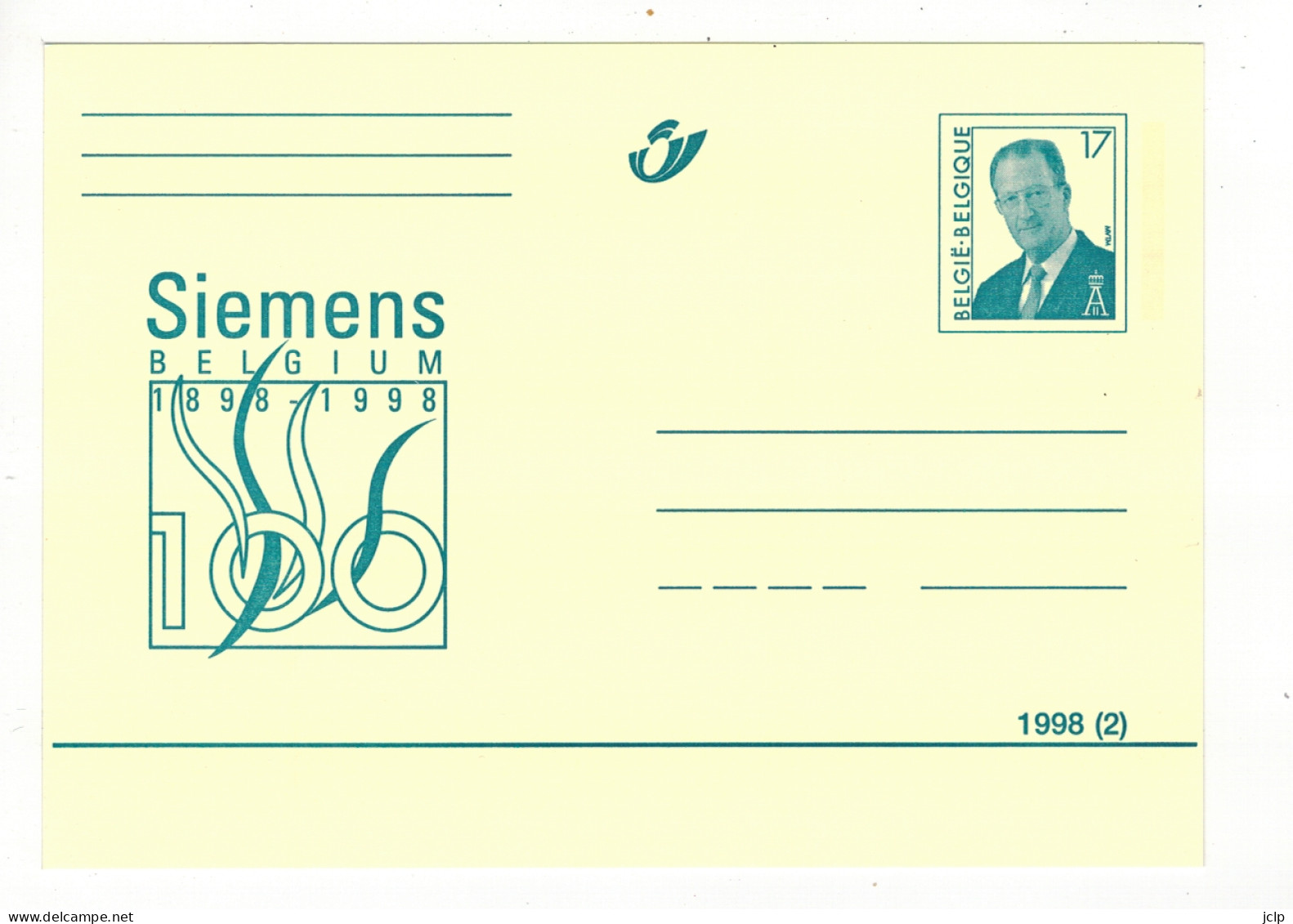 1998 - SIEMENS BELGIUM  1898 - 1998 - Cartoline Commemorative - Emissioni Congiunte [HK]