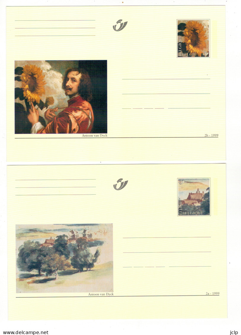 1999 - 3 Cartes - 400ste Verjaardag Van De Geboorte Van Antoon Van Dyck. - Cartoline Commemorative - Emissioni Congiunte [HK]