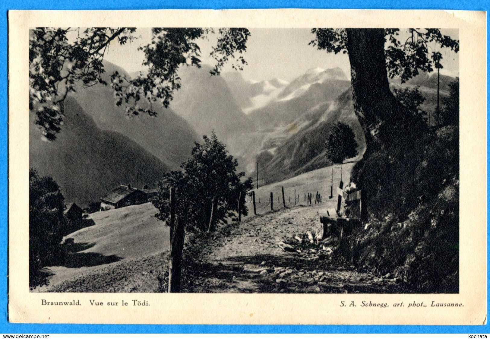 NY1110, Braunwald, Vue Sur Le Tödi, S. A. Schnegg, Circulée 1932 Sous Enveloppe - Braunwald