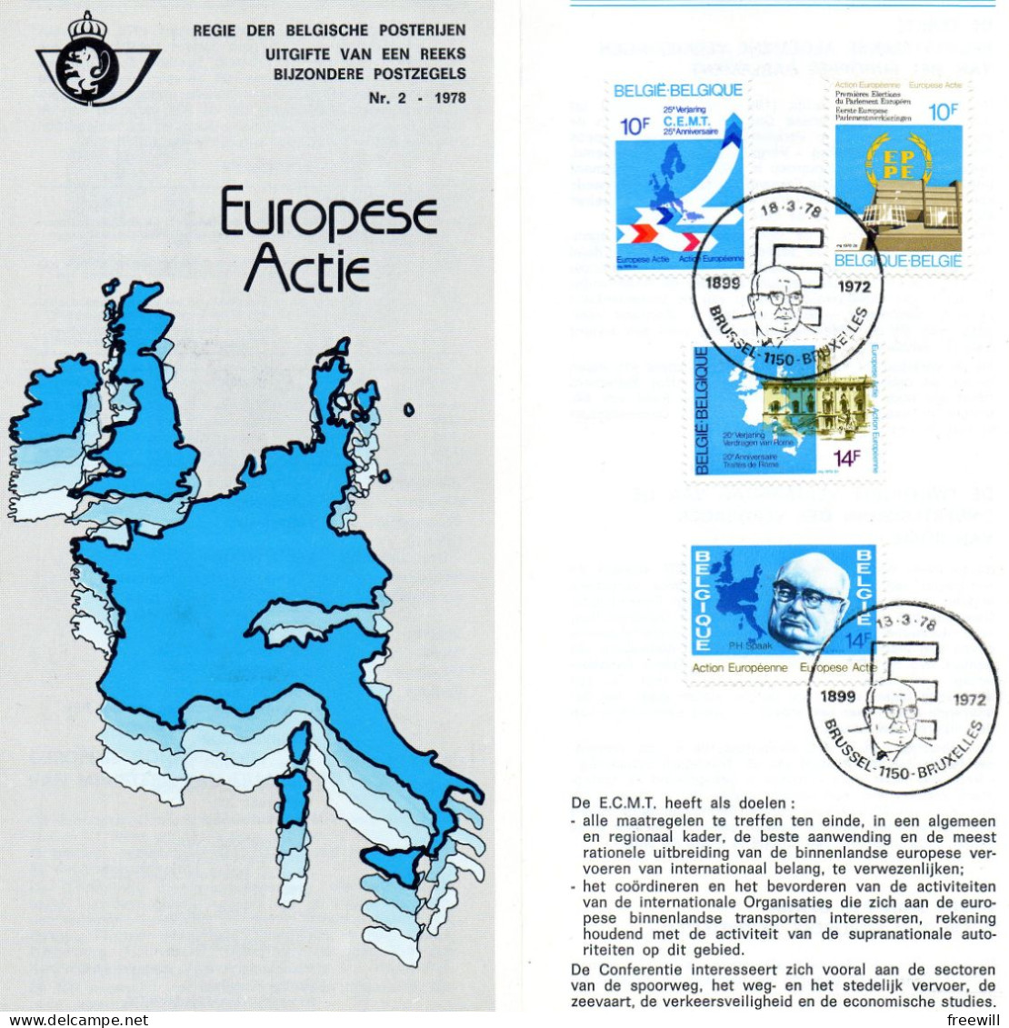 Europese Actie 1978 - Folletos De La Oficina De Correos