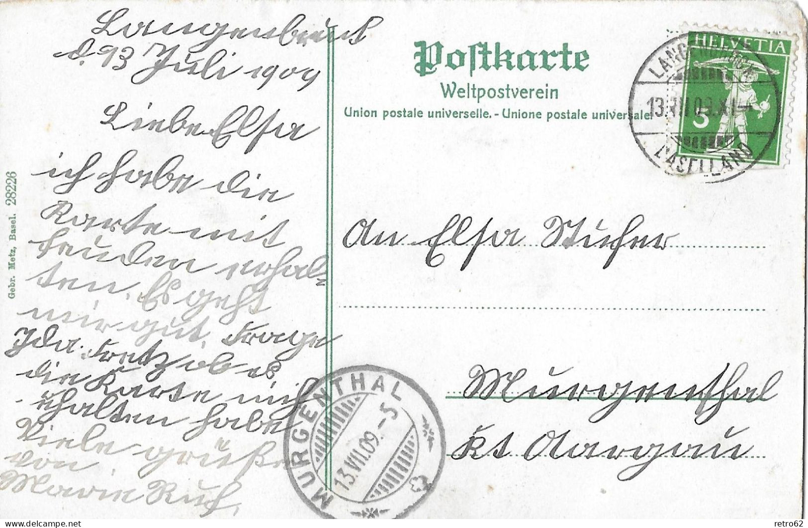 LANGENBRUCK ► Gesamtansicht Anno 1909 - Langenbruck