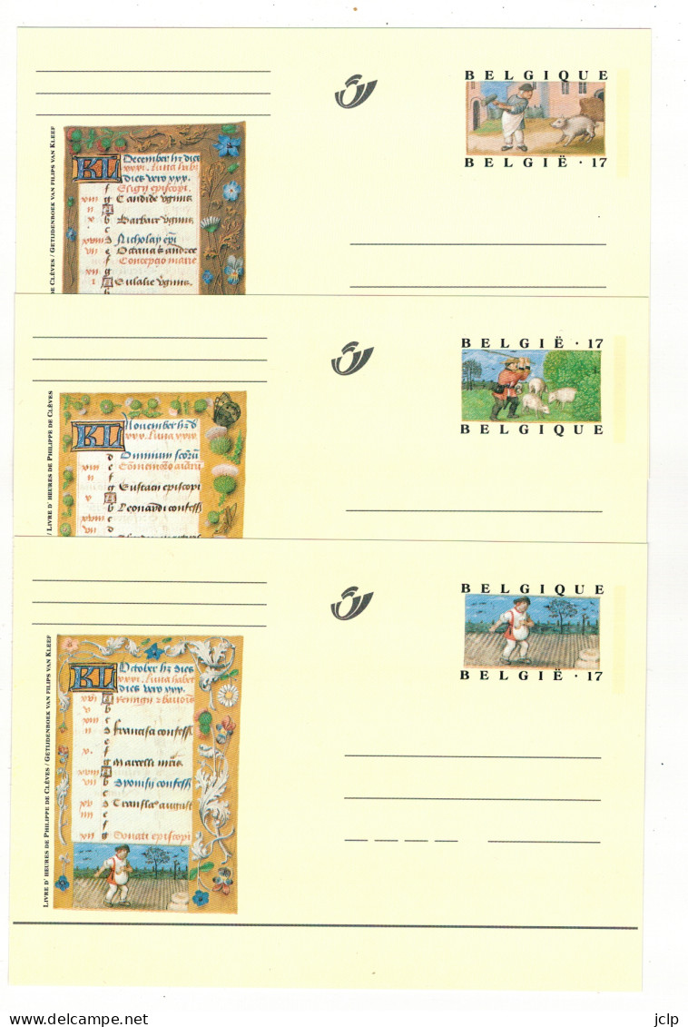 1997 - (12 Kaarten) - Briefkaarten Met Miniaturen Van De 12 Maanden Van Het Jaar.  Filips Van Kleef - Philippe De Clèves - Souvenir Cards - Joint Issues [HK]