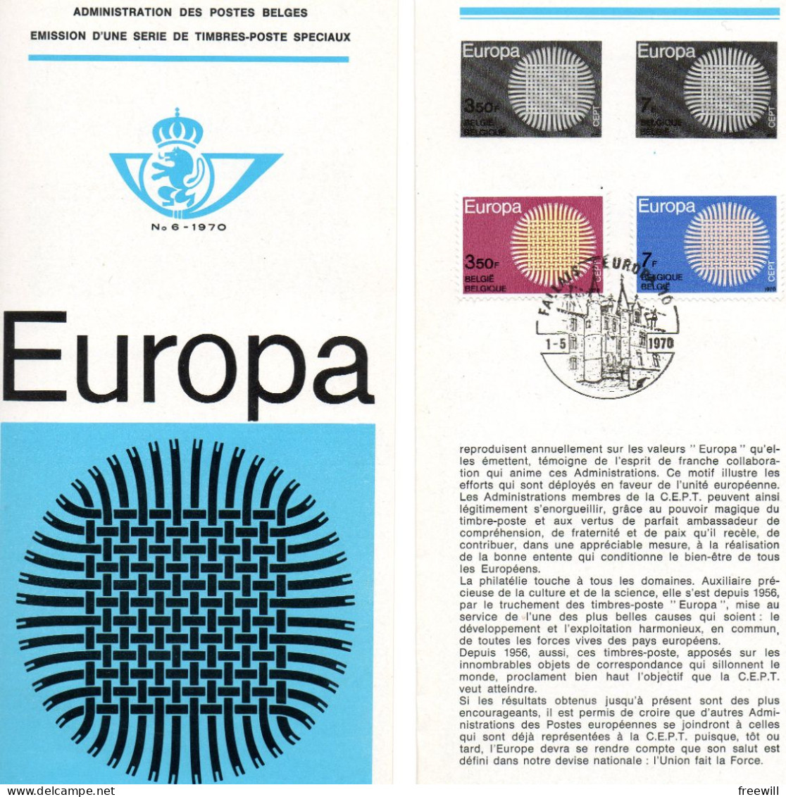 Europa 1970 - Folletos De La Oficina De Correos