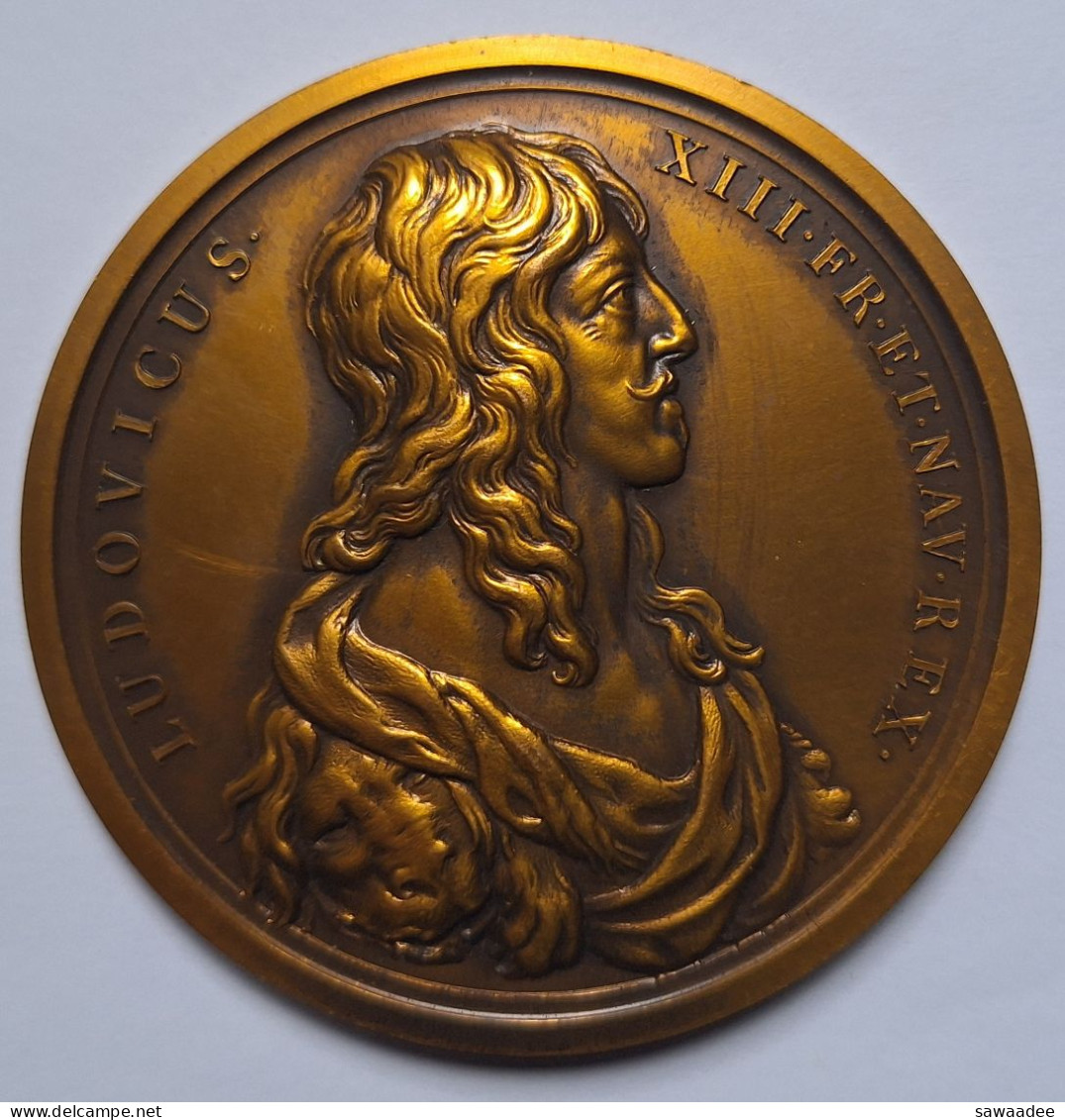 MEDAILLE FRANCE - LOUIS XIII - BUSTE - NAISSANCE LOUIS XIV - V.SEPT. M. DC. XXXVIII - GRAVEUR : MOLART.F. VAL DE GRÂCE - Monarquía / Nobleza