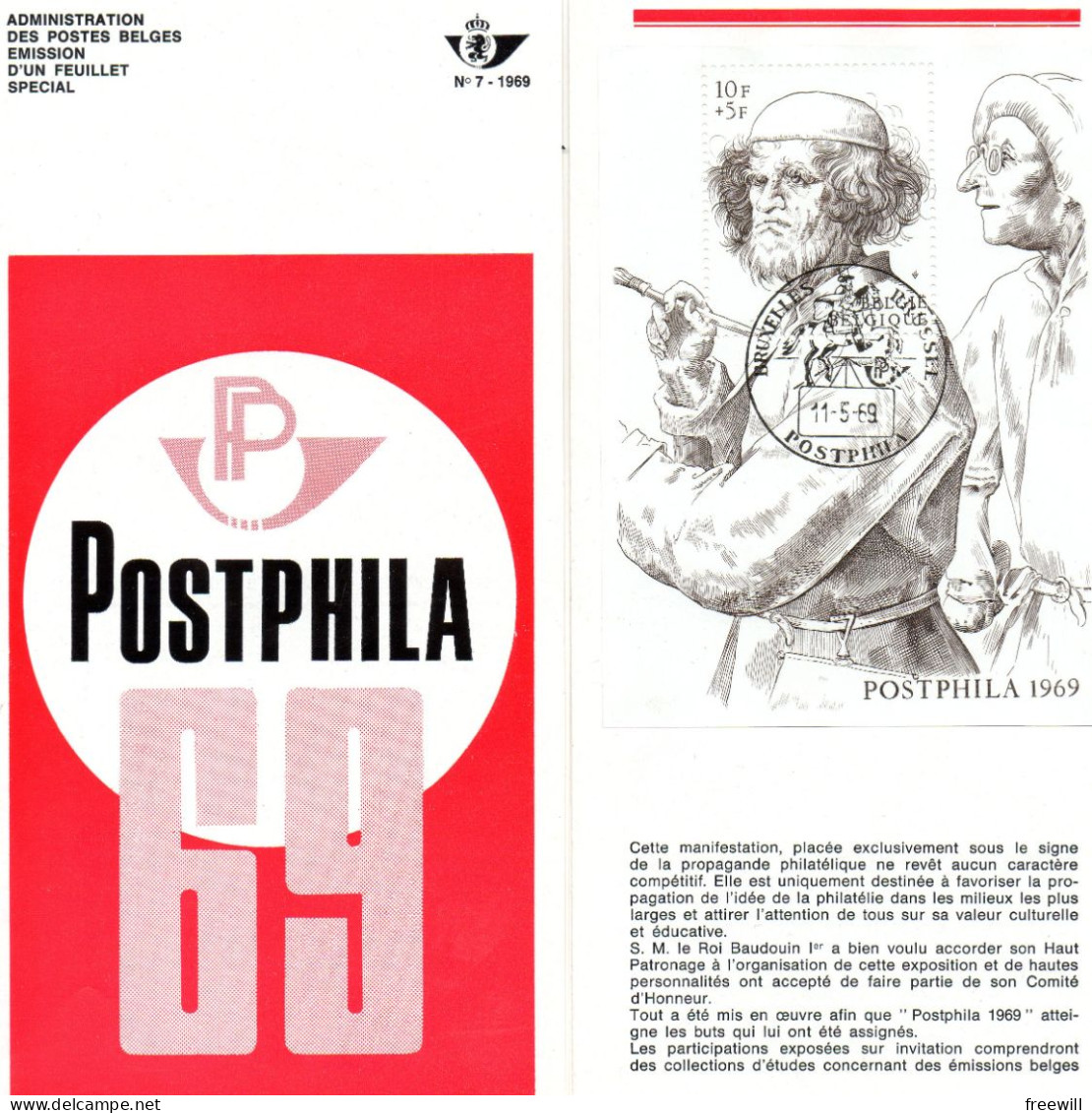 Postphila 1969 (fr) - Post-Faltblätter