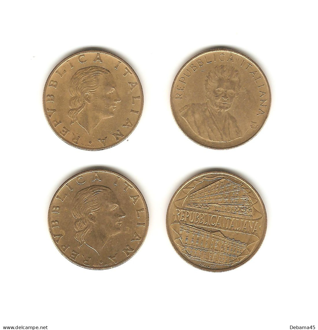 501/ Italie : 4 X 200 Lires : 1979 - 1980 FAO - 1990 CONSIGLIO - 1996 CENTENAIRE .. - 200 Liras