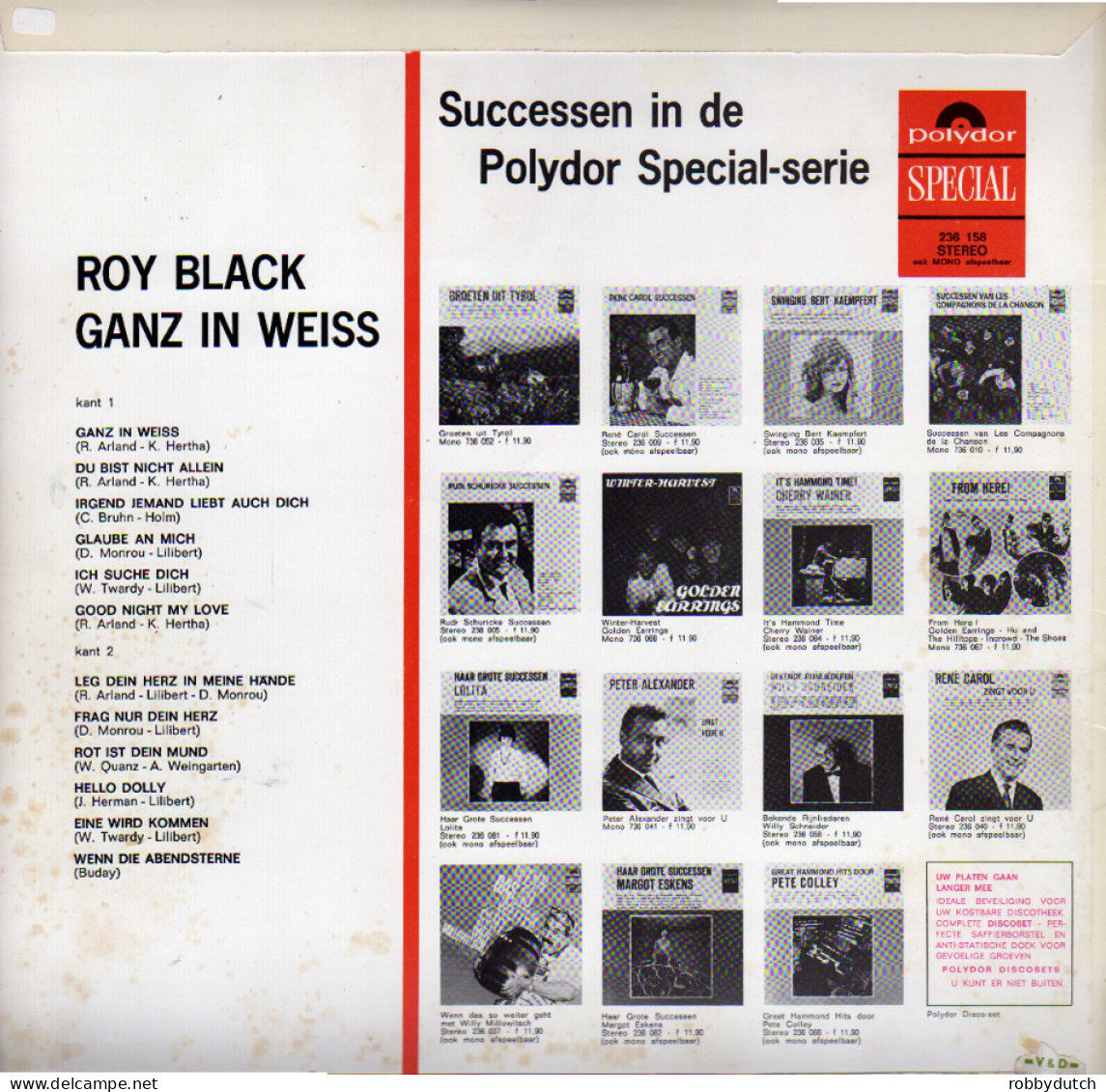 * LP *  ROY BLACK - GANZ IN WEISS (Holland 1966 EX) - Altri - Musica Tedesca