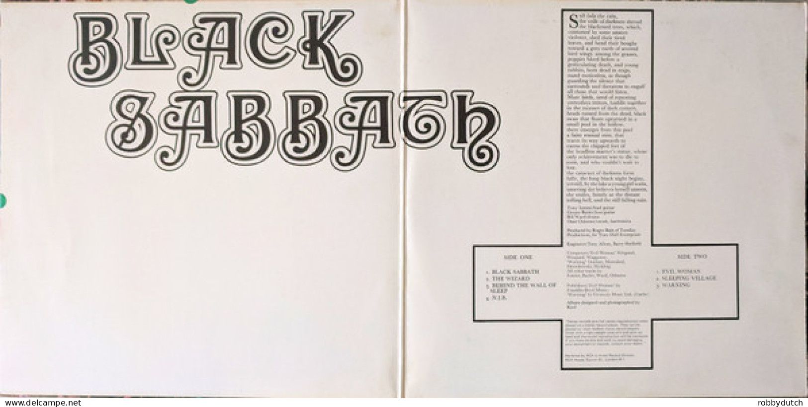 * LP *  BLACK SABBATH - BLACK SABBATH 1 (Holland 1976 EX) - Hard Rock En Metal