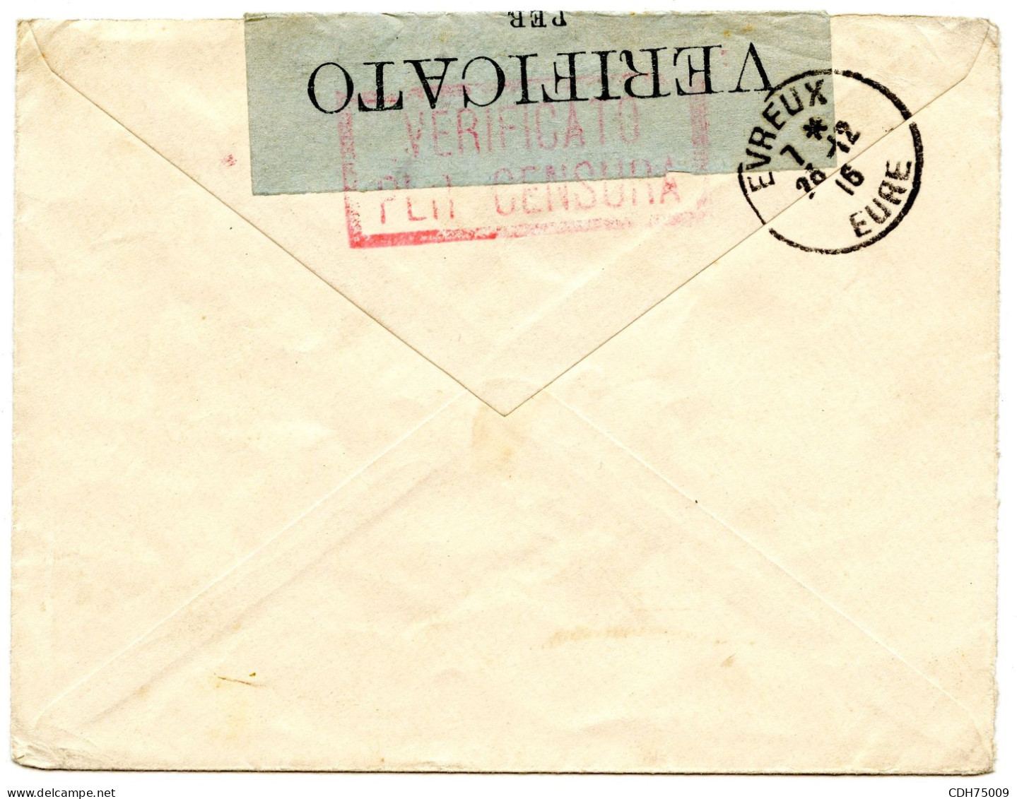 ITALIE - EGEE - LETTRE CENSUREE DE SIMI POUR LA FRANCE, 1916 - Ägäis (Simi)