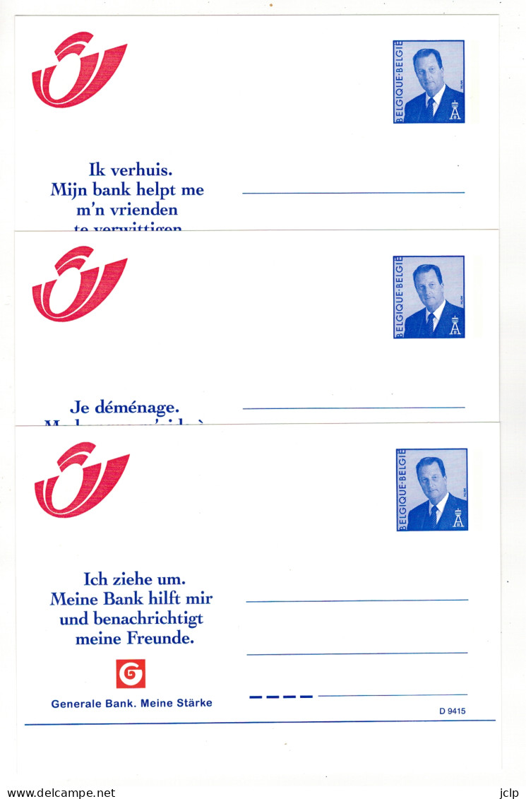 1998 - 3 Cartes - Avis De Changement D'adresse. - Souvenir Cards - Joint Issues [HK]