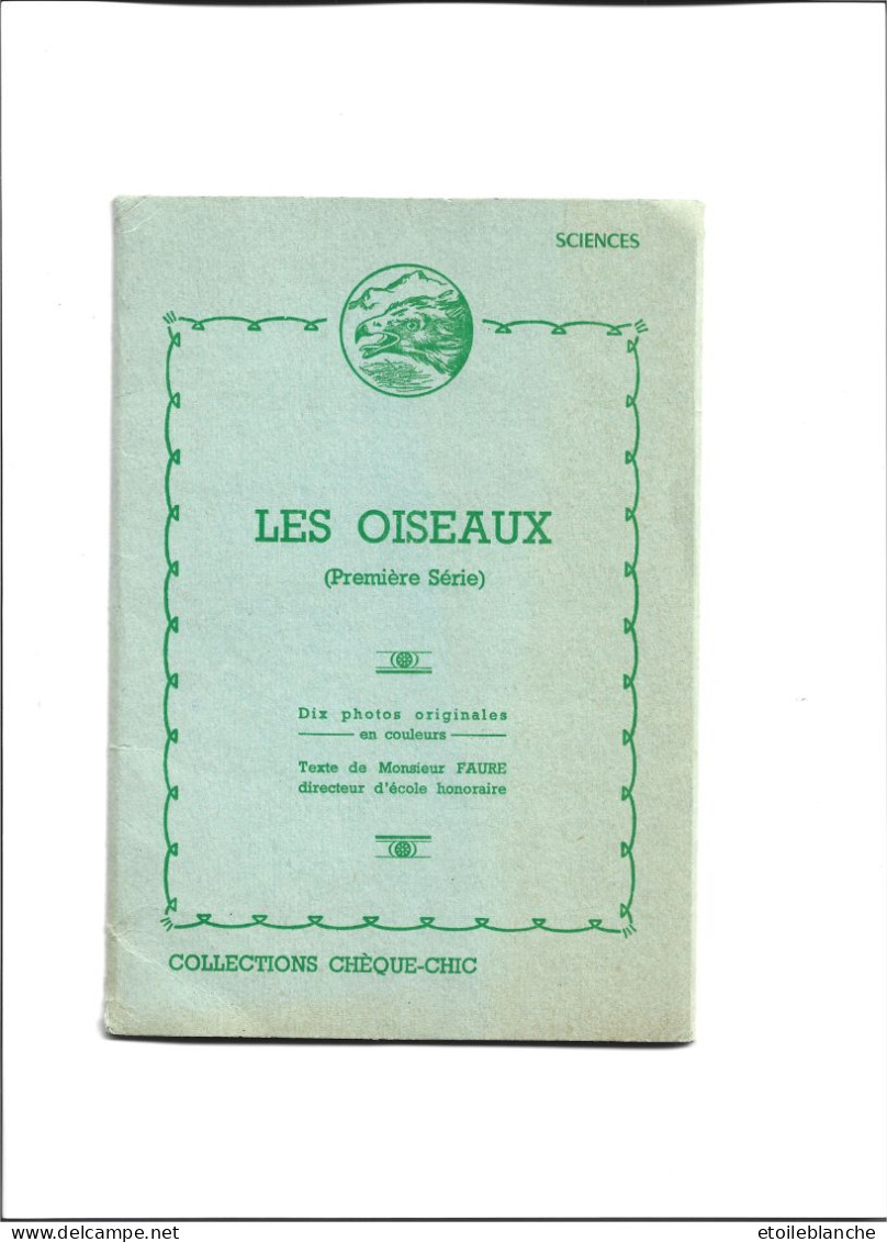 OISEAUX  martin pêcheur, épervier, faisan, héron ... pochette 9 photos, 1960 - images chèque chic, Dardelet Grenoble