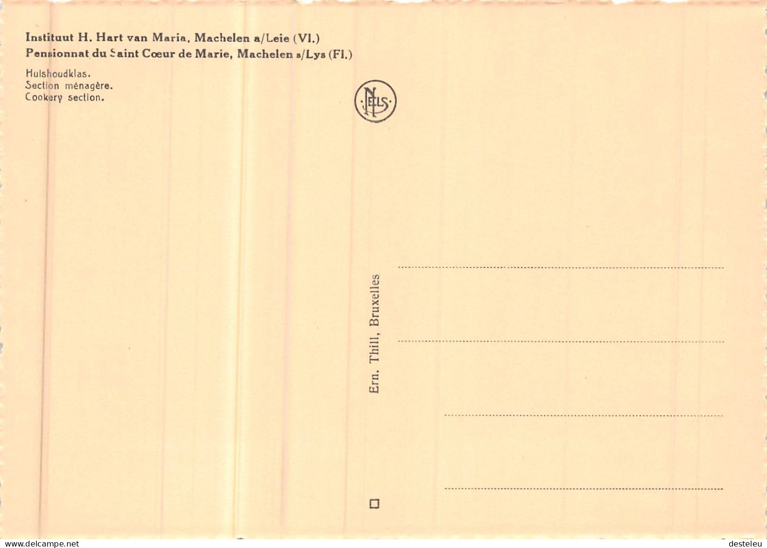 Huishoudklas - Instituut H Hart Van Maria - Pensionnat Du Saint Ceur De Marie - Machelen - Zulte