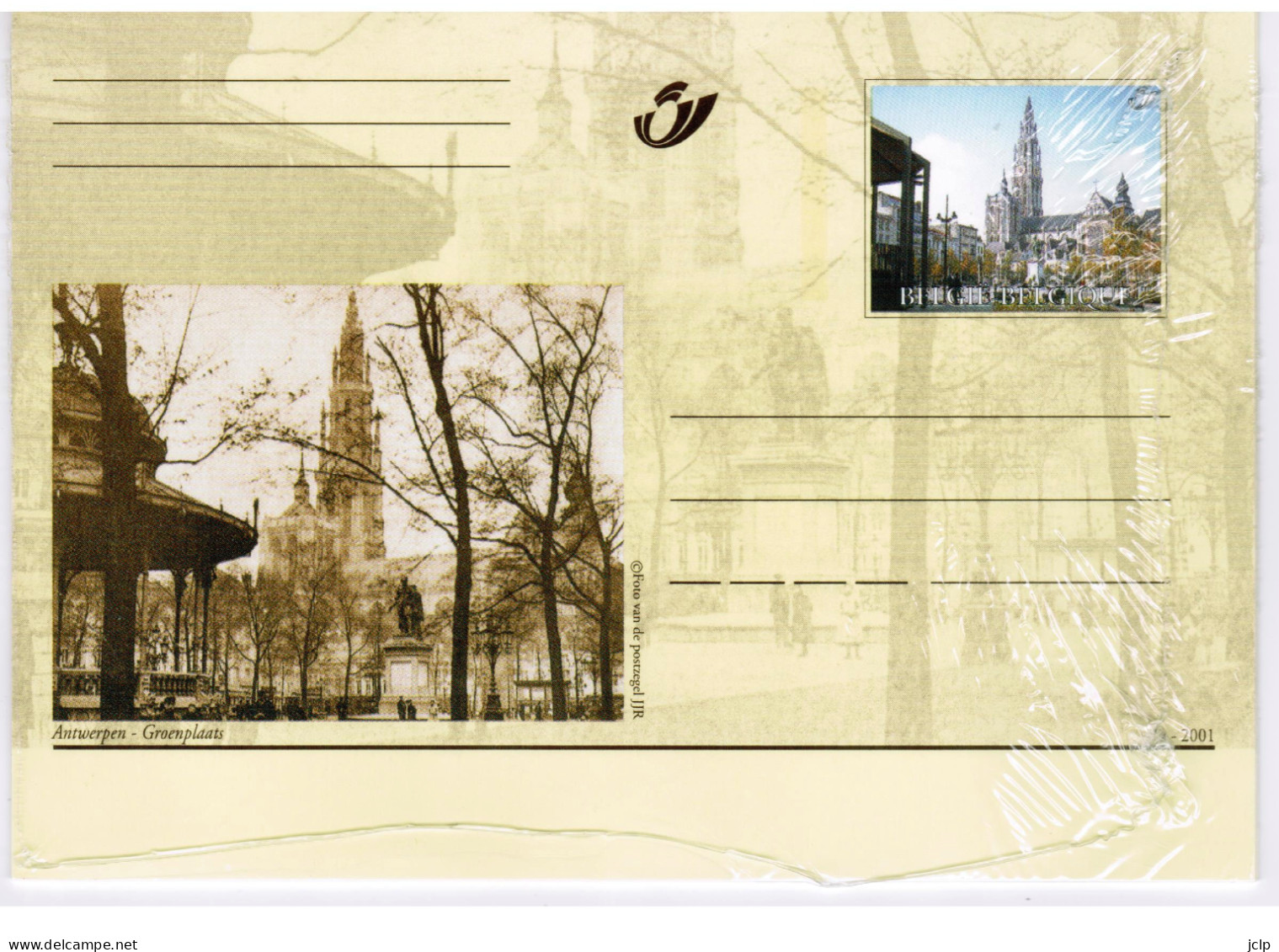 2001  Vroeger En Nu.  Deze 5 Briefkaarten Zonder Waardeaanduiding Blijven Permanent Geldig. Antwerpen En .... - Erinnerungskarten – Gemeinschaftsausgaben [HK]