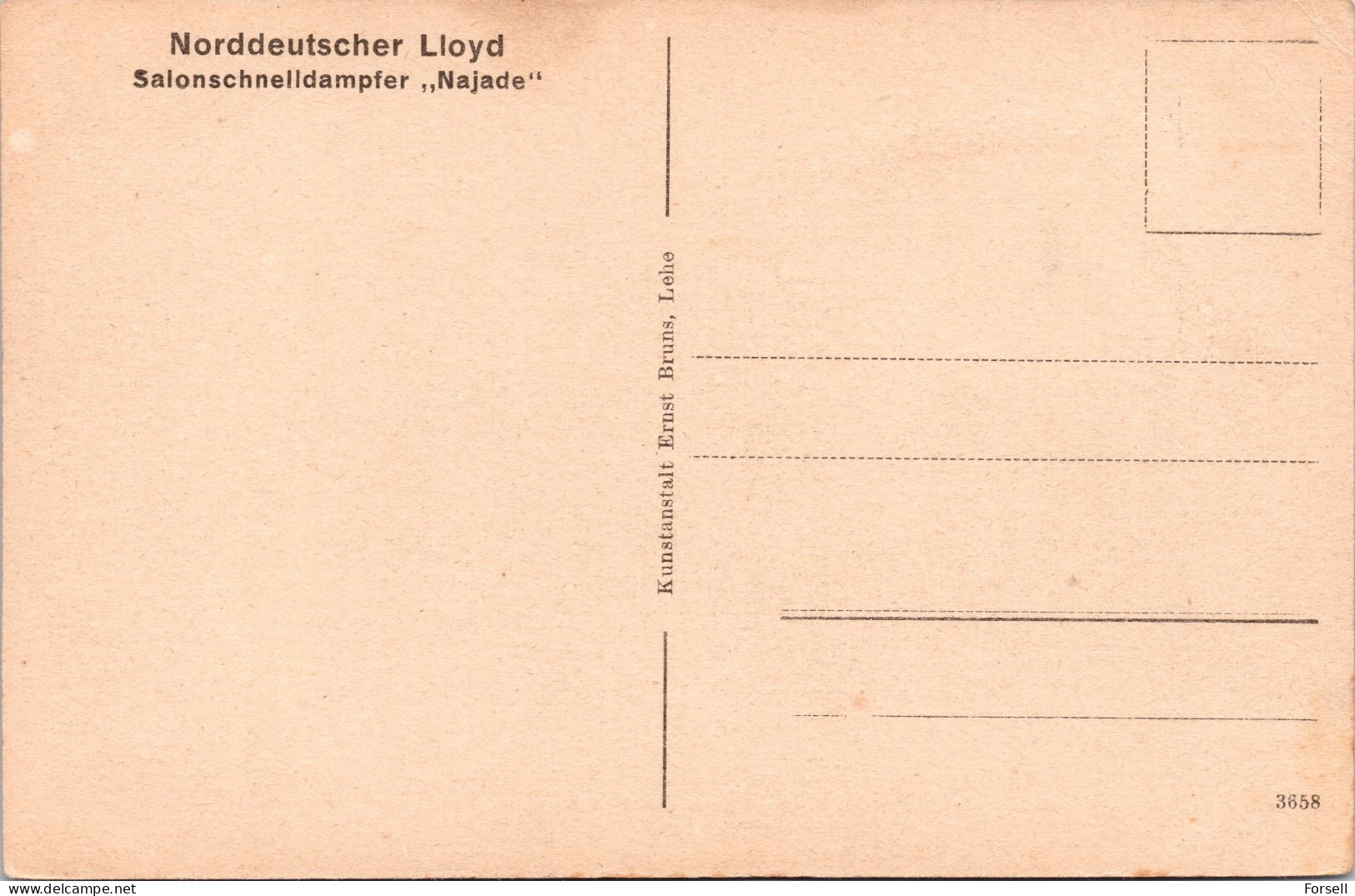Norddeutscher Lloyd , Salonschnelldampfer "Najade" (Ungebraucht) - Paquebots