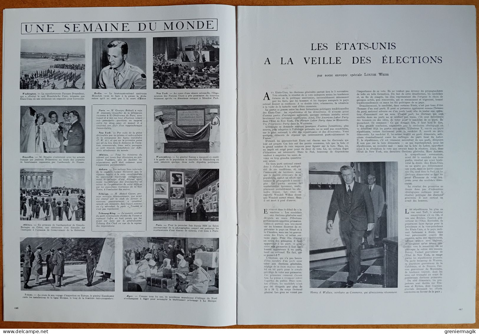 France Illustration N°57 02/11/1946 Pendaisons à Nuremberg Criminels Nazis/Tunisie/USA à La Veille Des élections/Saulieu - Testi Generali
