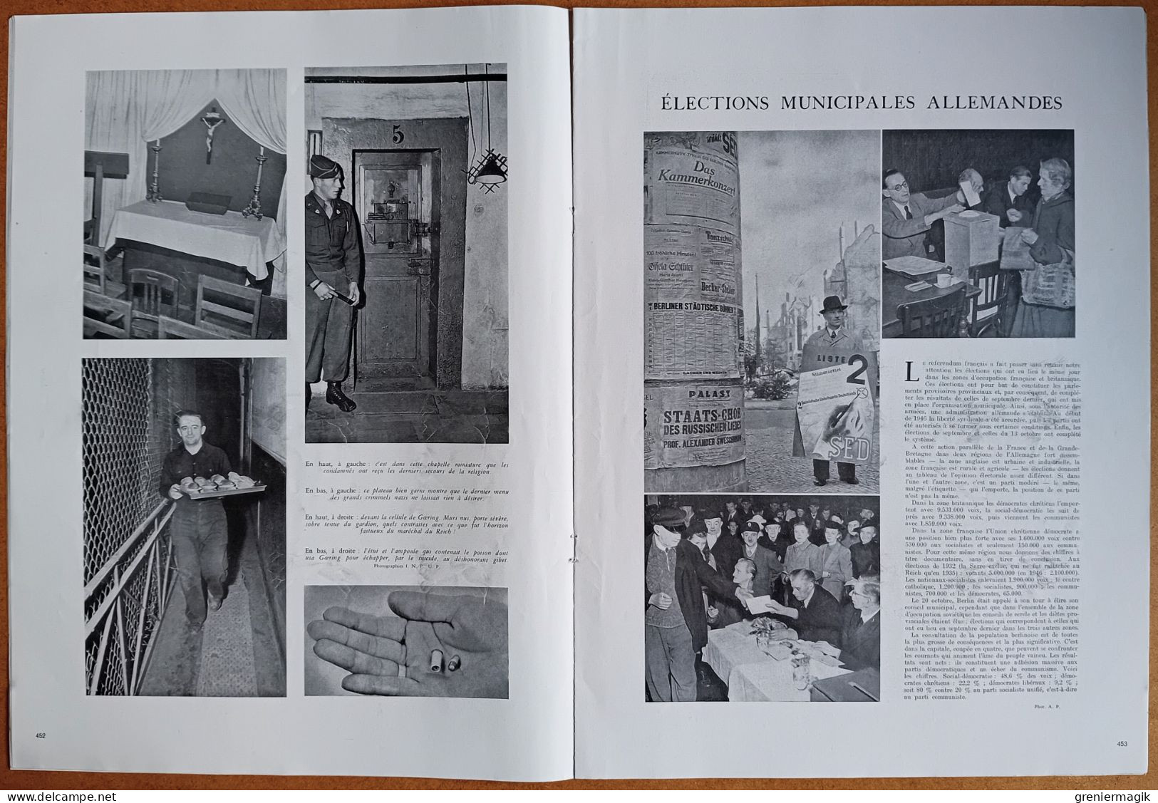 France Illustration N°57 02/11/1946 Pendaisons à Nuremberg Criminels Nazis/Tunisie/USA à La Veille Des élections/Saulieu - Informations Générales