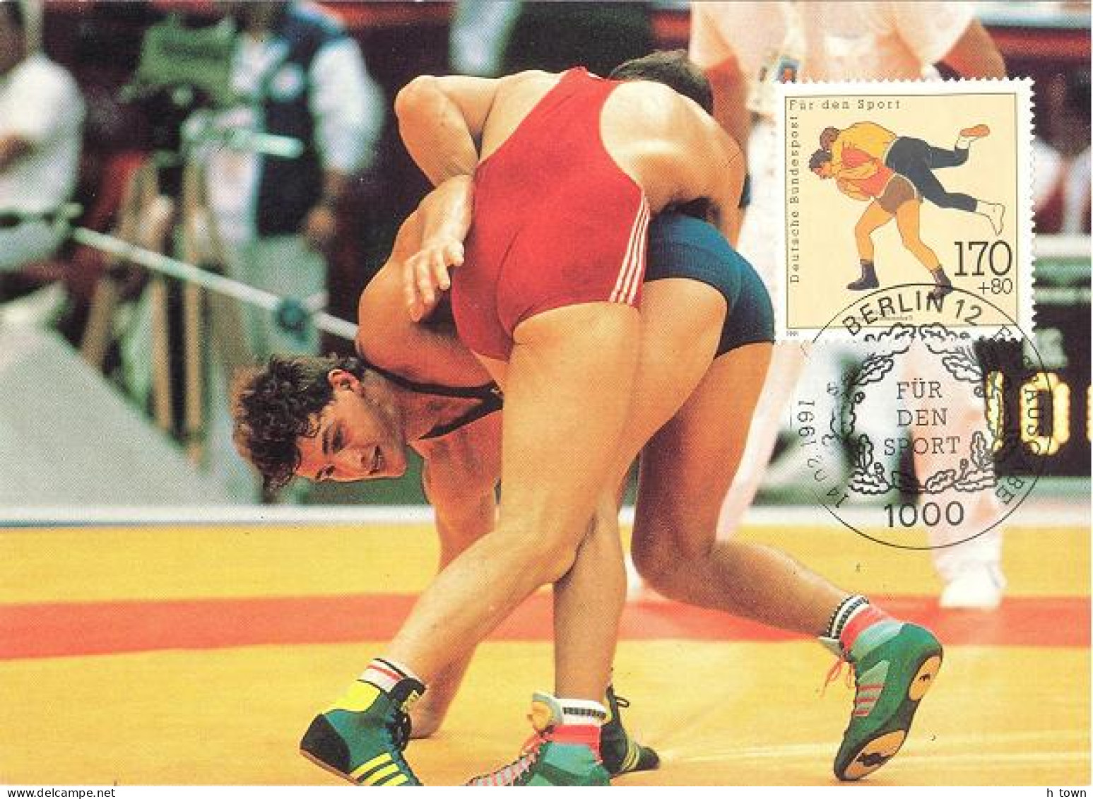 517  Champ. D'Europe De Lutte: Carte Maximum 1er Jour D'Allemagne, 1991 -  Wrestling Maximum Card From Germany - Lutte
