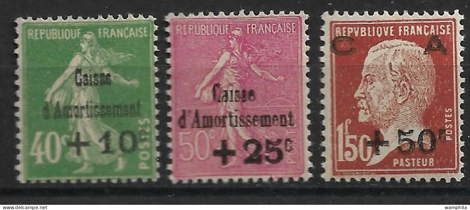 France 1929 N°253/55** Caisse D'amortissement. Cote 275€. - 1927-31 Sinking Fund