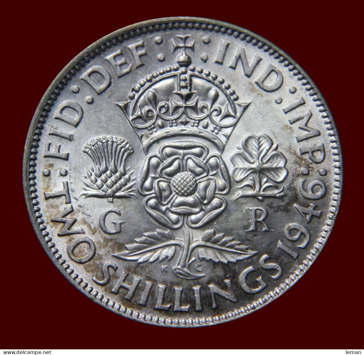 Great Britain George VI 1946 Florin/Two Shillings About UNC Some Toning On Reverse - Autres & Non Classés