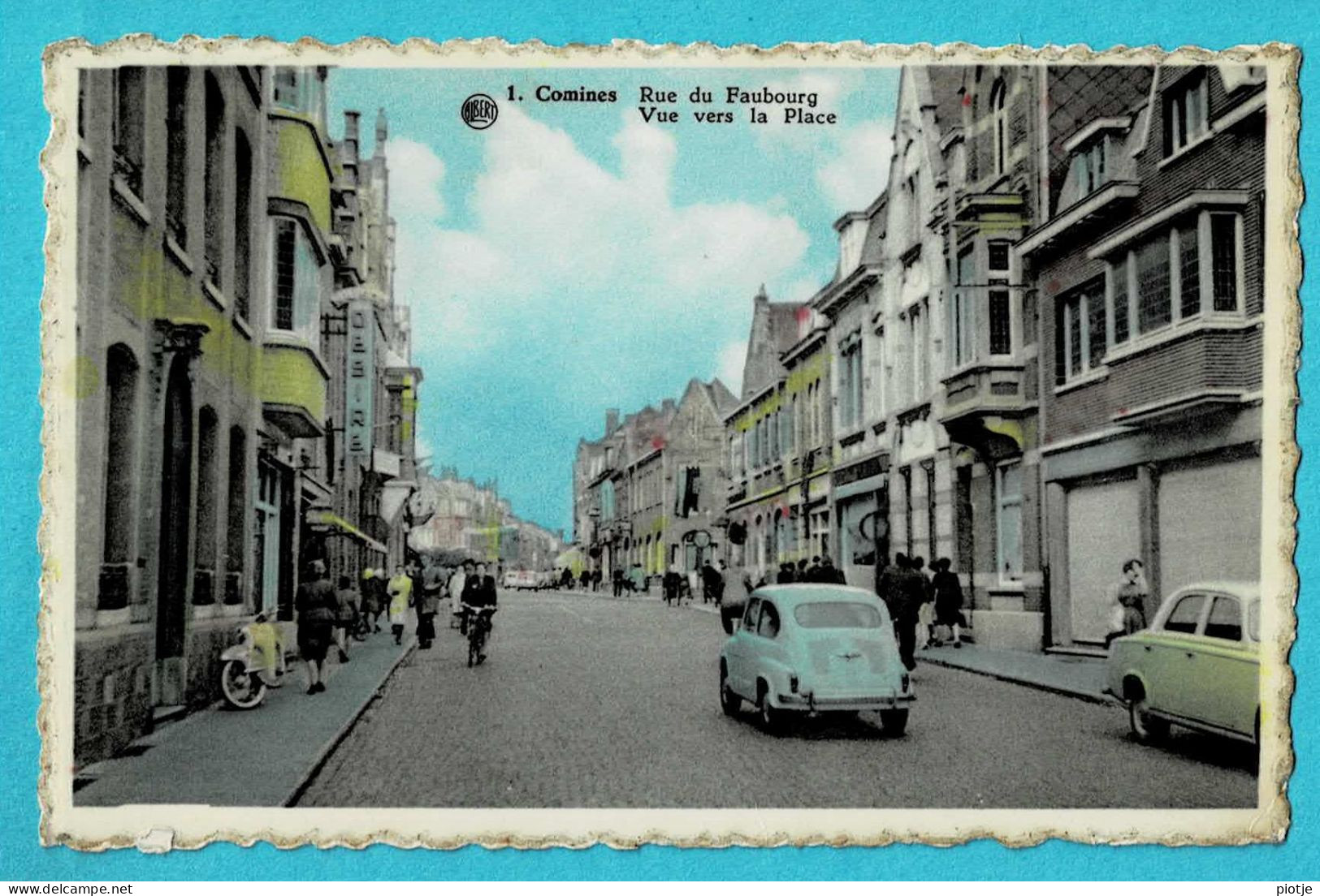 * Comines Belge - Komen Waasten (Hainaut - La Wallonie) * (Albert, Nr 1) Rue Du Faubourg, Vue Vers La Place, Oldtimer - Comines-Warneton - Komen-Waasten