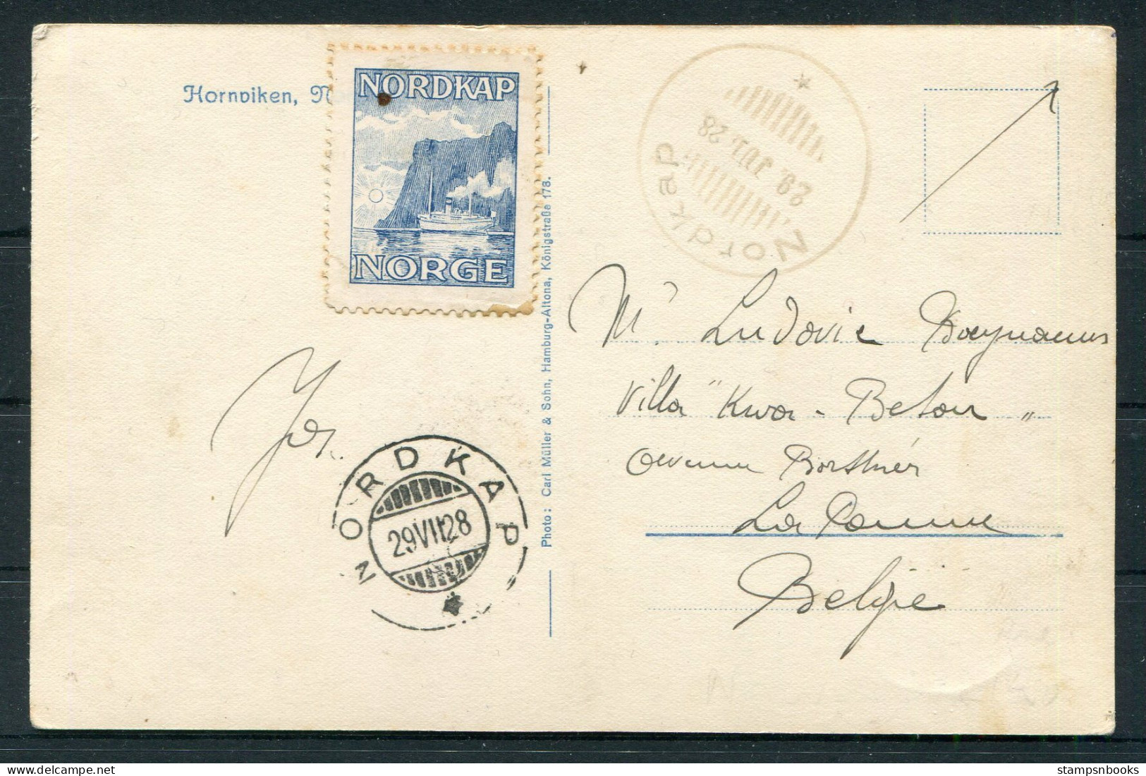 1928 Norway Nordkap Postcard (See Reverse) - Lettres & Documents