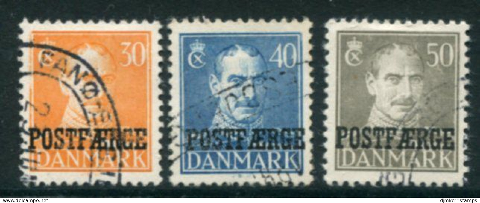 DENMARK 1945 Parcel Post Overprint On King Christian X Definitives Used.  Michel 28-30 - Paketmarken