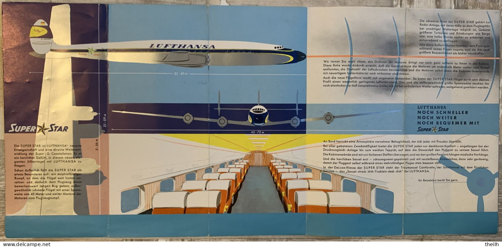 Faltprospekt Lufthansa Lockheed L-1649A "Super Star" - Ohne Zuordnung