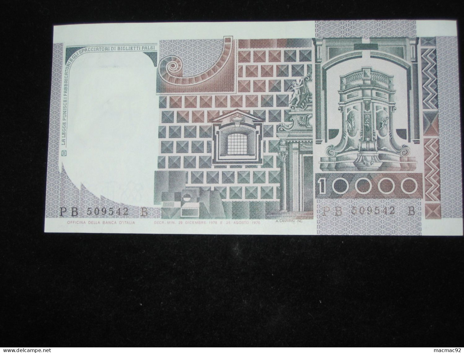 ITALIE - 10 000 Diecimila  Lire 1978 - BANCA  D'ITALIA  **** EN ACHAT IMMEDIAT **** - 100000 Lire