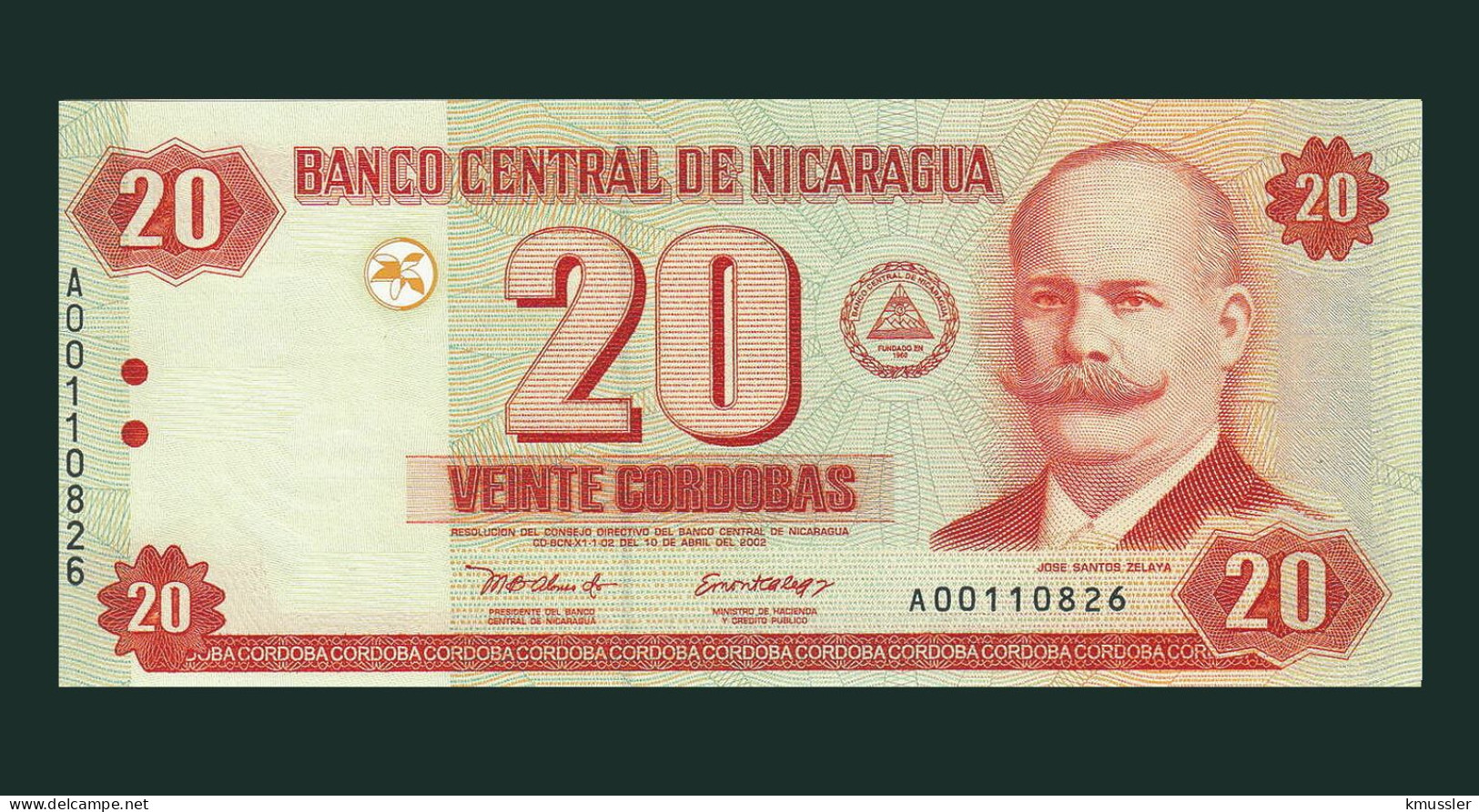 Nicaragua (Nicaragua) 20 Cordobas 2001 (P-192) - Nicaragua