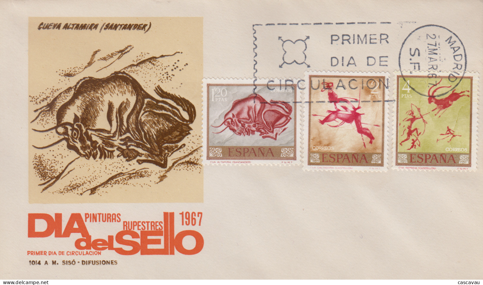 Enveloppe  FDC  1er   Jour    ESPAGNE    Peintures  Rupestres    1967 - Vor- Und Frühgeschichte