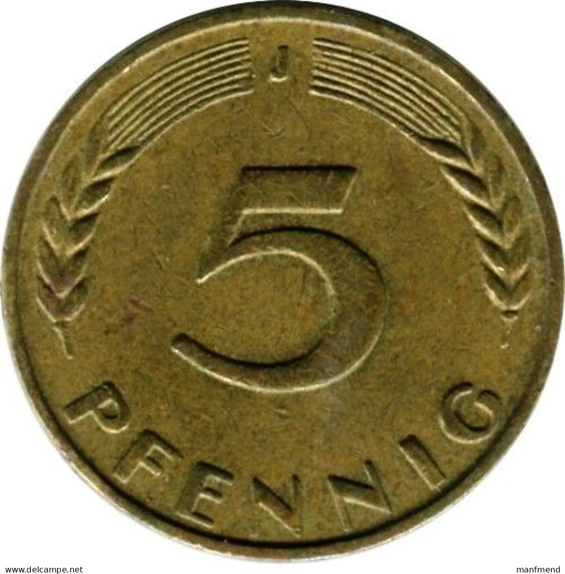 Germany - 1966 - KM 107 - 5 Pfennig - Mintmark "J" - Hamburg - VF+ - 5 Pfennig
