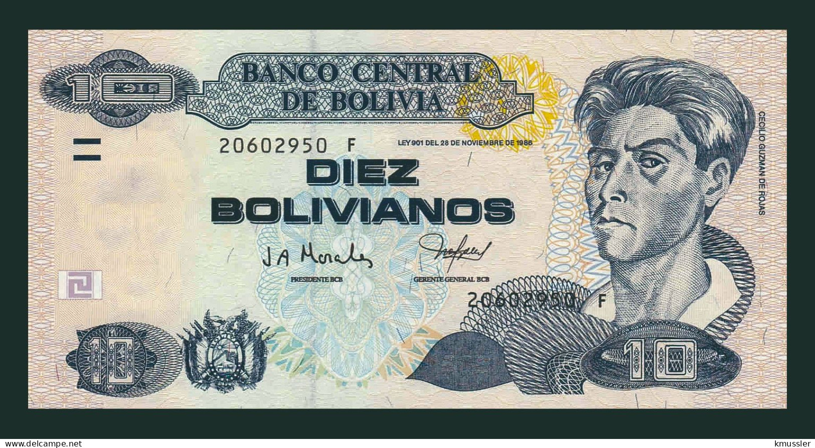 # # # Banknote Bolivien (Bolivia) 10 Bolivianos 1990 (P-223) UNC # # # - Bolivien