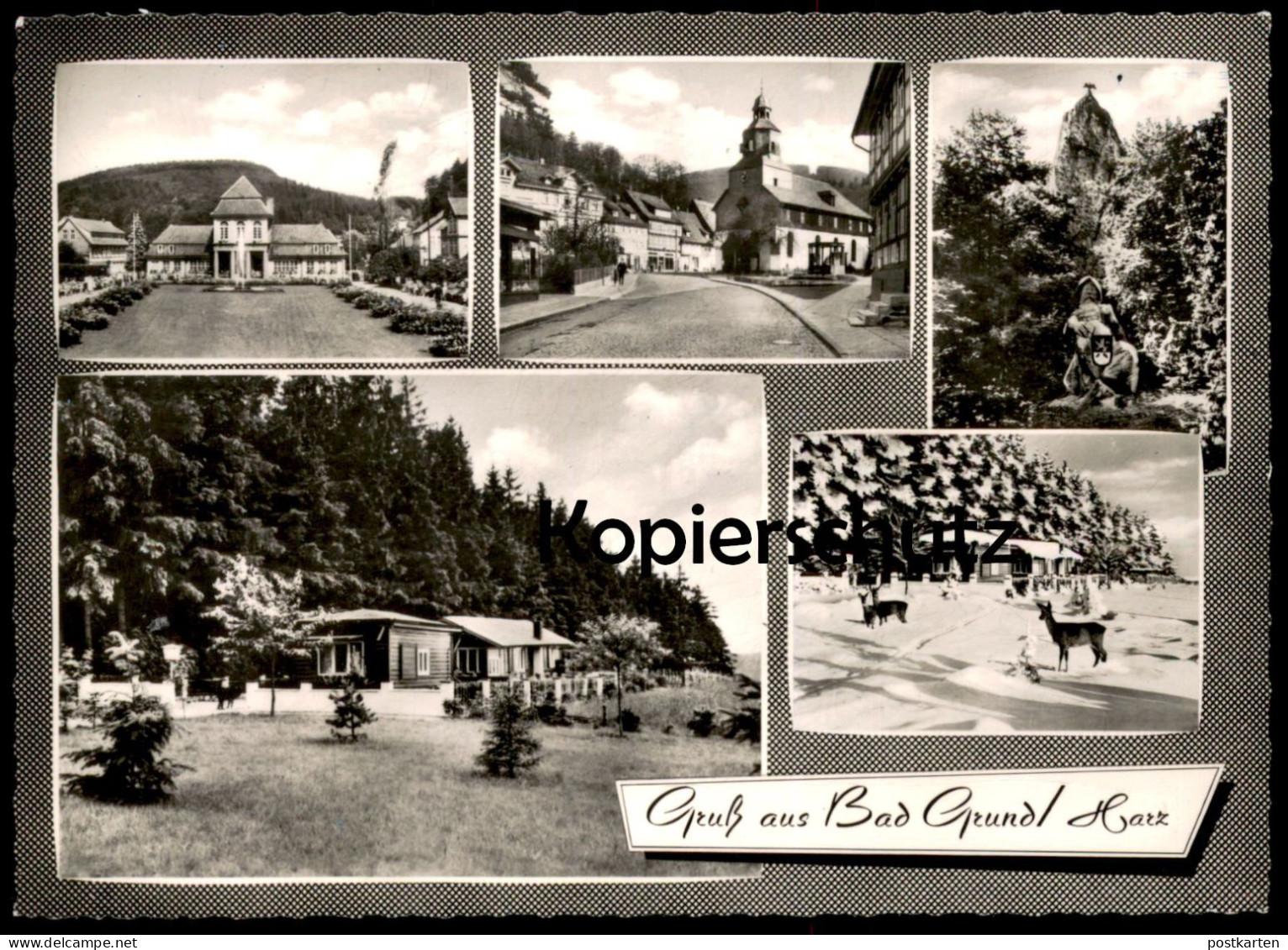 ÄLTERE POSTKARTE GRUSS AUS BAD GRUND OBERHARZ WALDGASTSTÄTTE HÜBICHALM HEINZ SIEBEN HARZ Hübich-Alm AK Cpa Postcard - Bad Grund