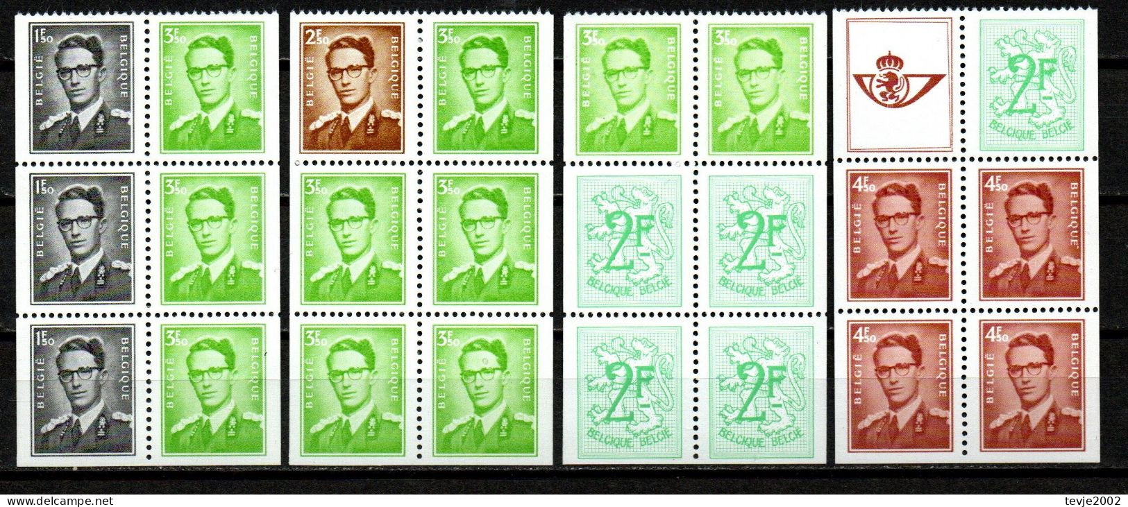 Belgien 1970/72 - Markenheftchenbögen Mi.Nr. 46 - 49 - Postfrisch MNH - 1953-2006 Modernes [B]