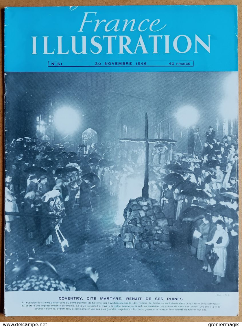 France Illustration N°61 30/11/1946 Coventry/Nettoyage Du Golfe De Gascogne/Indes/Exposition D'art Moderne/Marseille - Informaciones Generales