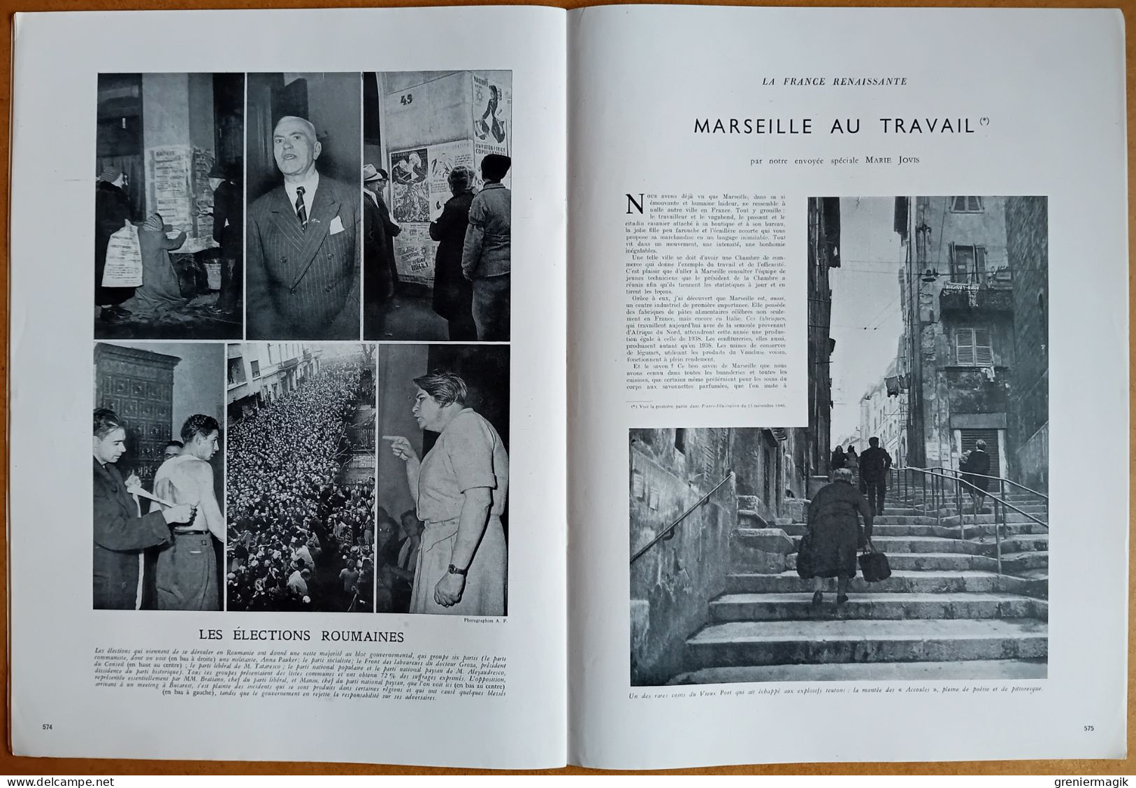 France Illustration N°61 30/11/1946 Coventry/Nettoyage du Golfe de Gascogne/Indes/Exposition d'art moderne/Marseille
