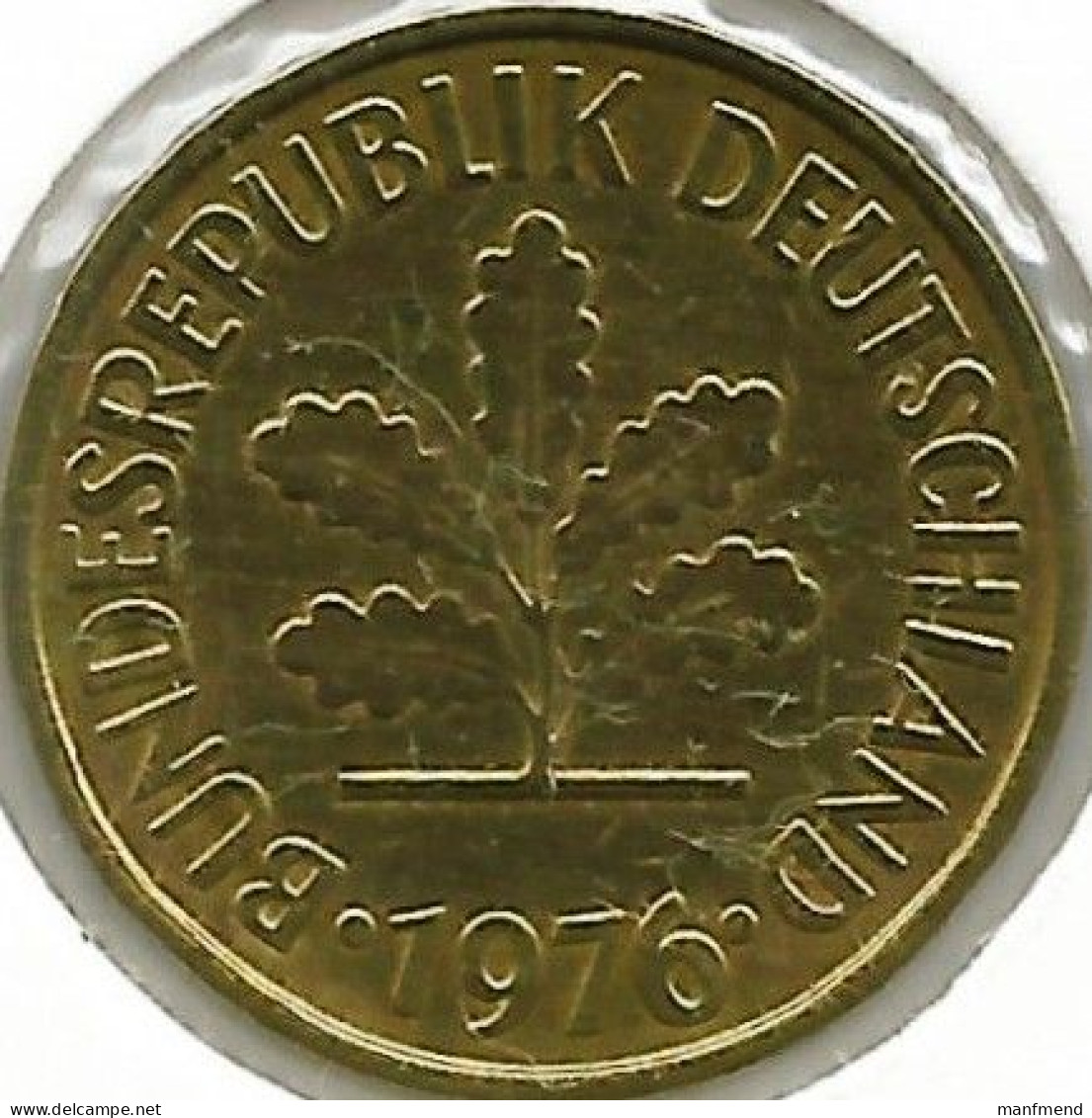 Germany - 1976 - KM 107 - 5 Pfennig - Mintmark "D" - München - VF+ - 5 Pfennig