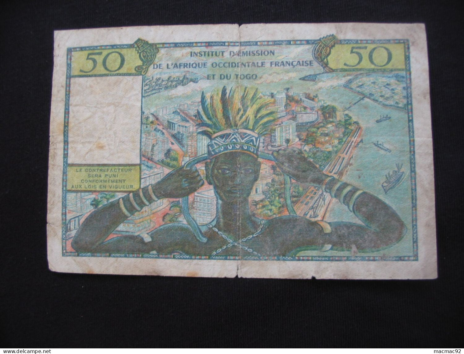50 Francs 1956 Institut D'émission De L'A.O.F .et Du Togo   **** EN ACHAT IMMEDIAT **** - West-Afrikaanse Staten