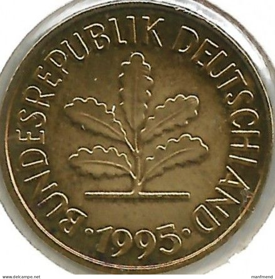 Germany - 1995 - KM 107 - 5 Pfennig - Mintmark "D" - München - VF+ - 5 Pfennig