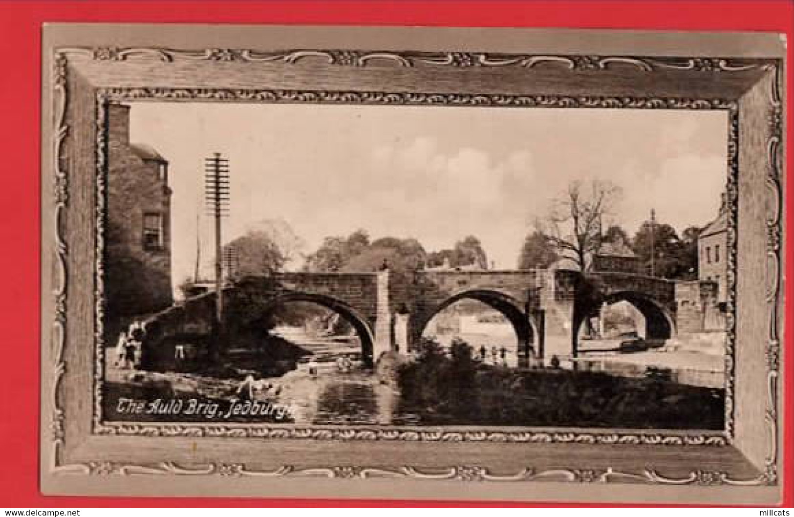 ROXBURGSHIRE    JEBURGH          THE AULD BRIDGE  Pu 1909  FRAMED VIEW - Roxburghshire