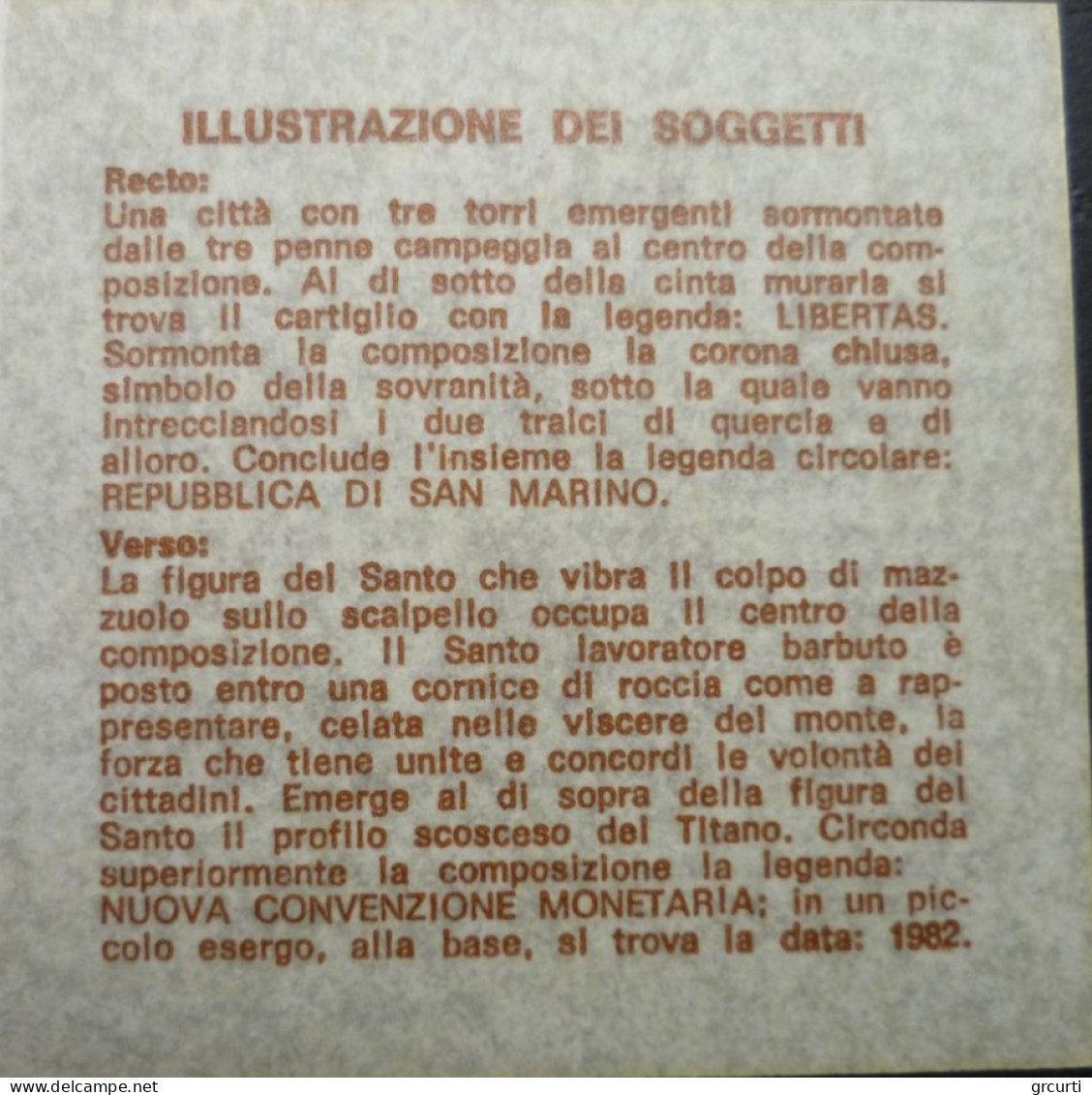 San Marino - 1982 - Medaglia ufficiale per la Nuova Convenzione Monetaria Italo-Sammarinese