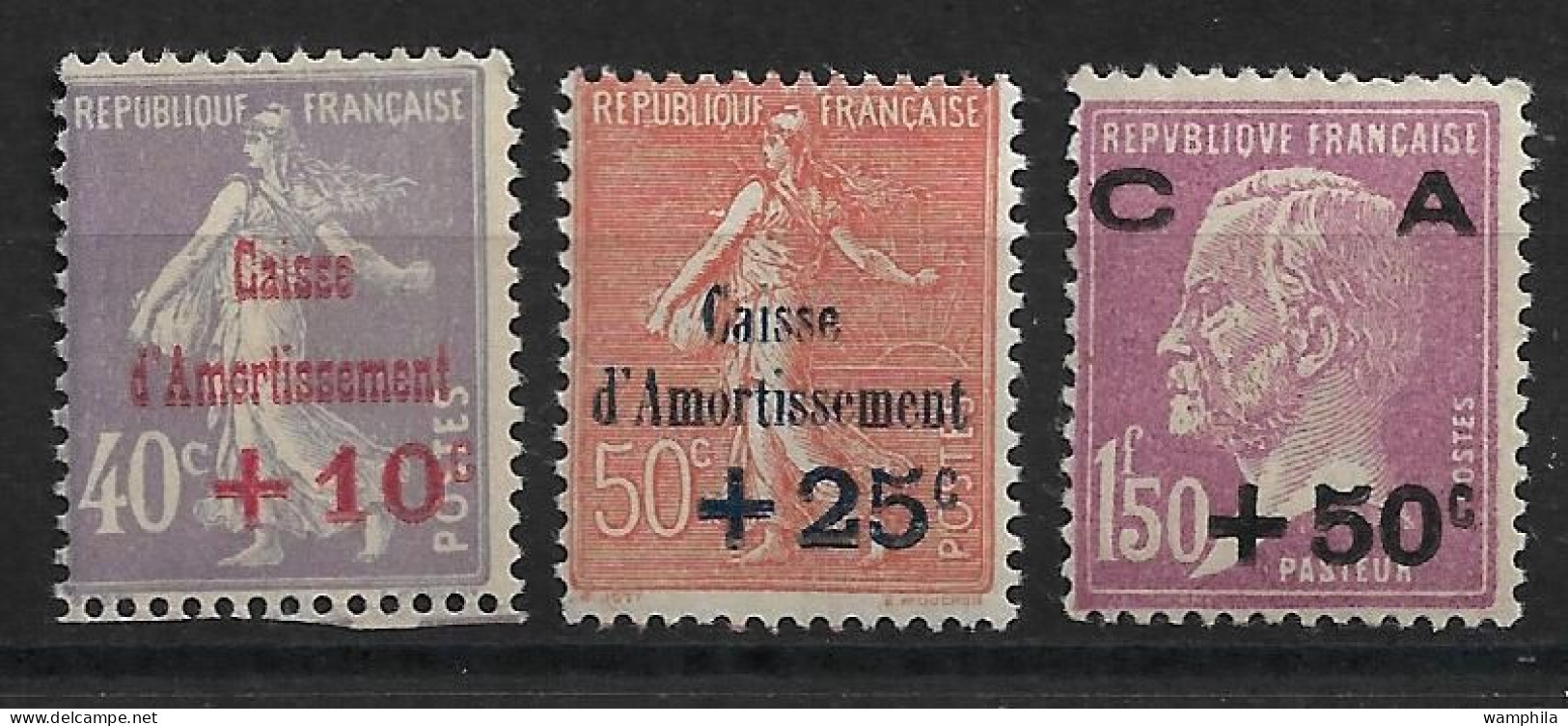 France 1928 N°249/51** Caisse D'amortissement. Cote 235€. - 1927-31 Sinking Fund